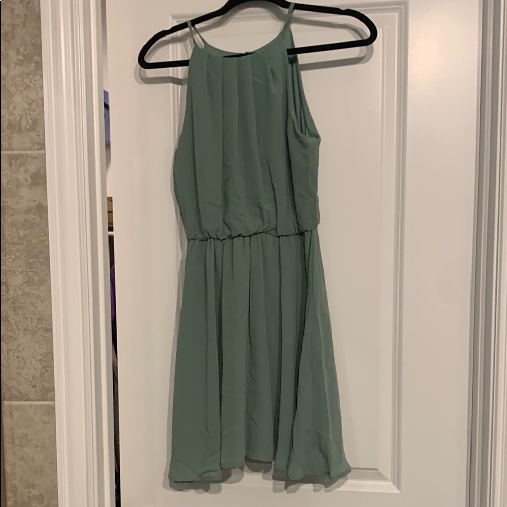 Stylish Green Halter Dress